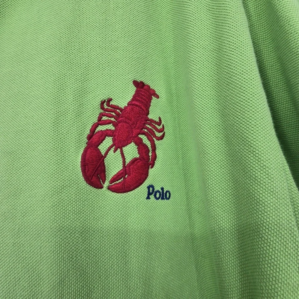 Ralph Lauren RL Lobster Polo Shirt Custom Fit Mens 3XLT Green Preppy‎ Nautical